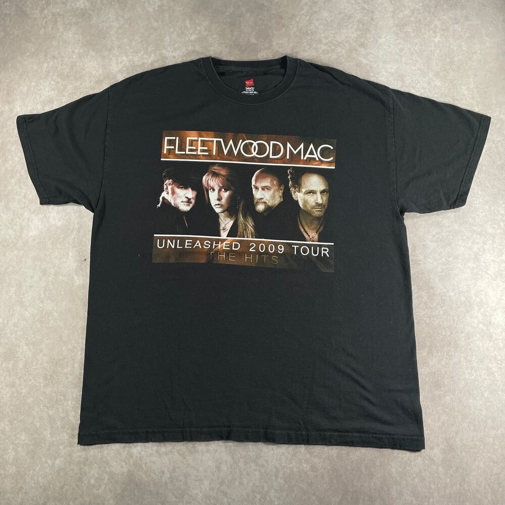 Fleetwood Mac Unleashed 2009 Tour The Hits Band Graphic T-Shirt Black Size XL